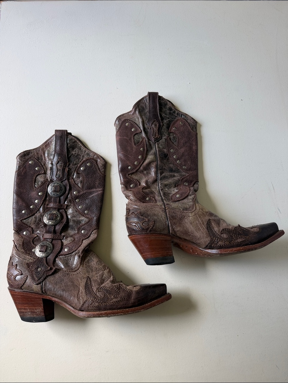 Women's Corral Brown Size 9 Cowgirl Cowboy Distressed Leather Western Boots